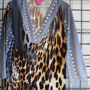Sunny Leigh - Animal print -Midi Dress - Size XL